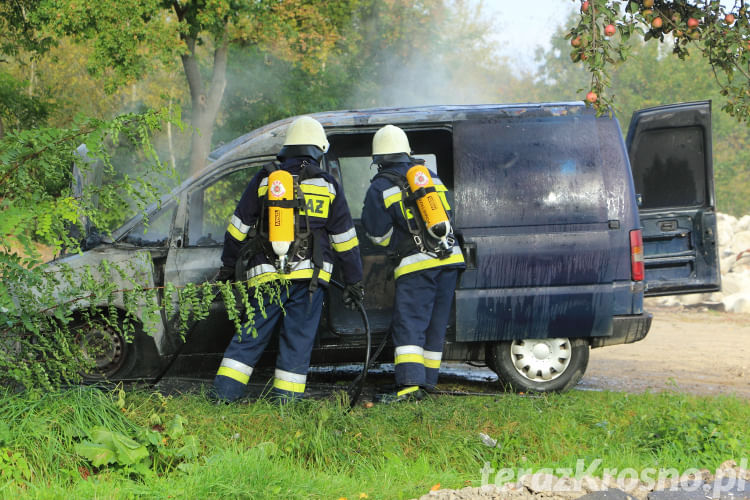 Pożar samochodu w Chorkówce