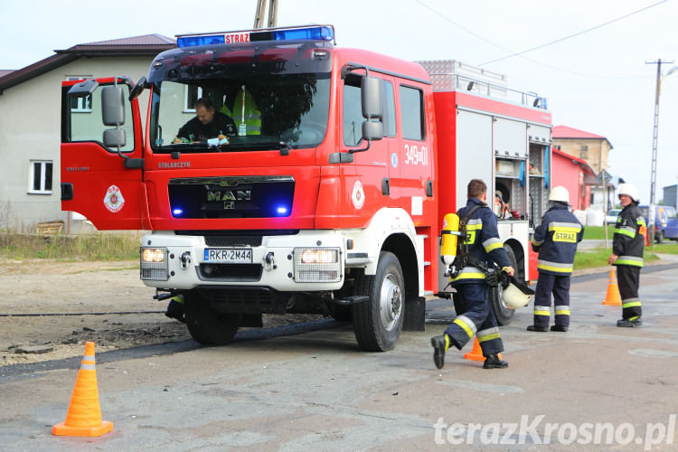 Pożar samochodu w Chorkówce