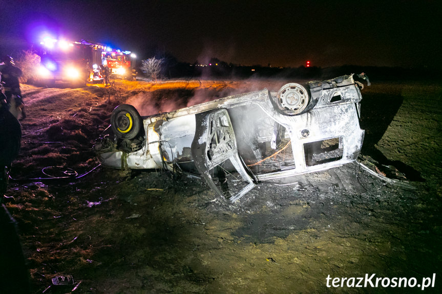 Pożar samochodu w Krościenku Wyżnym