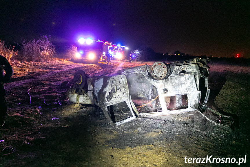 Pożar samochodu w Krościenku Wyżnym