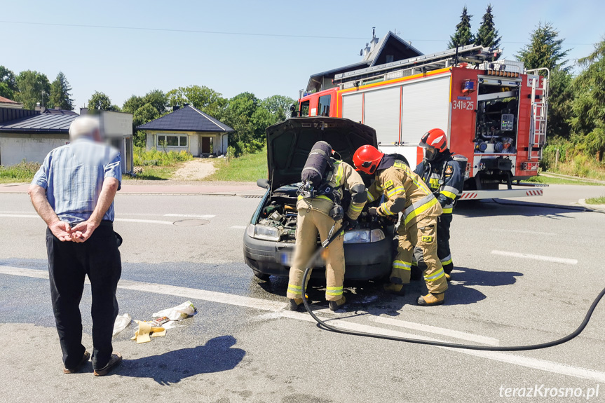 Pożar samochodu w Krośnie