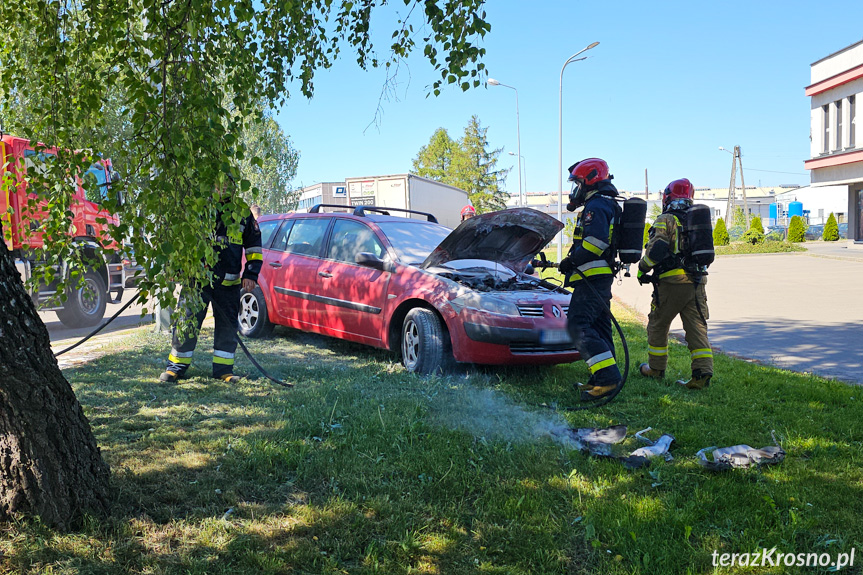 Pożar samochodu w Krośnie