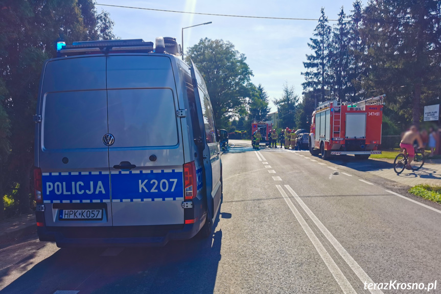 Pożar samochodu w Krośnie