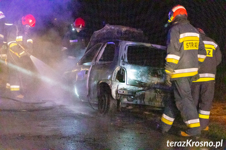 Pożar samochodu w Piotrówce