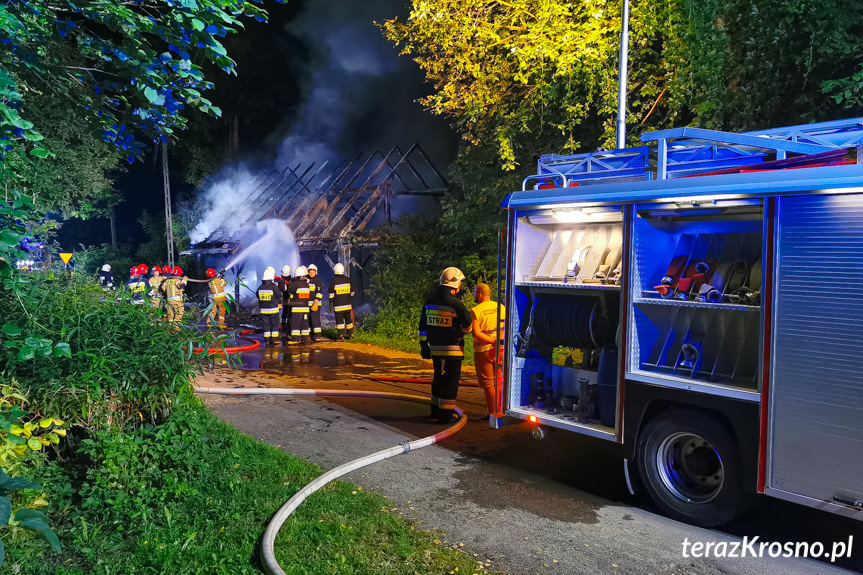 Pożar stodoły w Łączkach Jagiellońskich