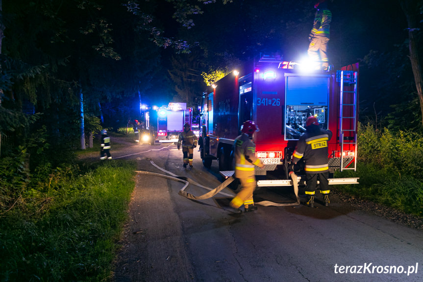 Pożar stodoły w Łączkach Jagiellońskich