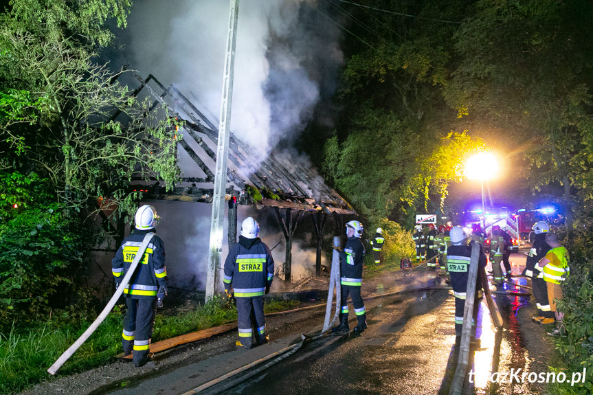 Pożar stodoły w Łączkach Jagiellońskich