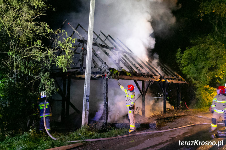 Pożar stodoły w Łączkach Jagiellońskich