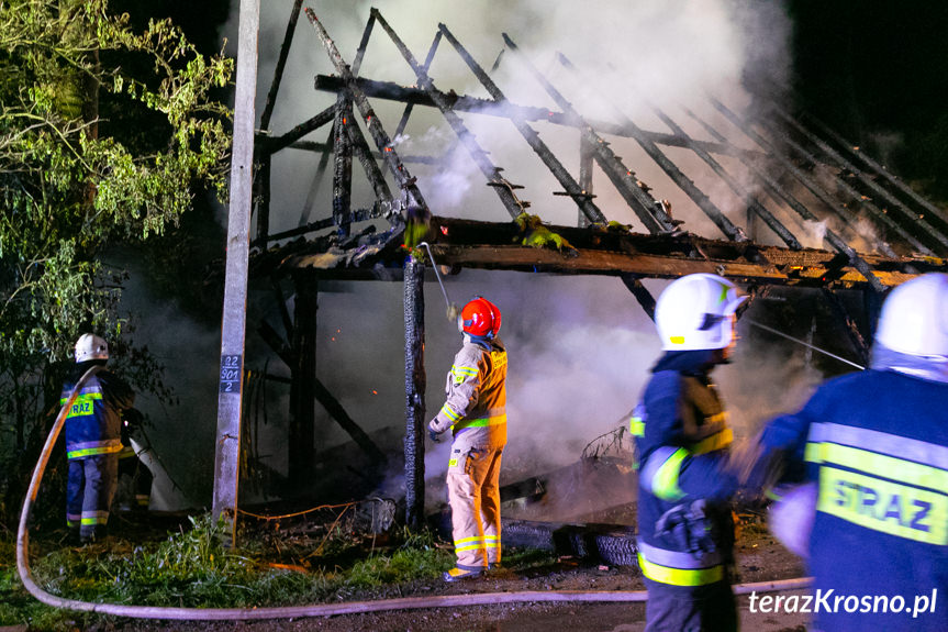 Pożar stodoły w Łączkach Jagiellońskich