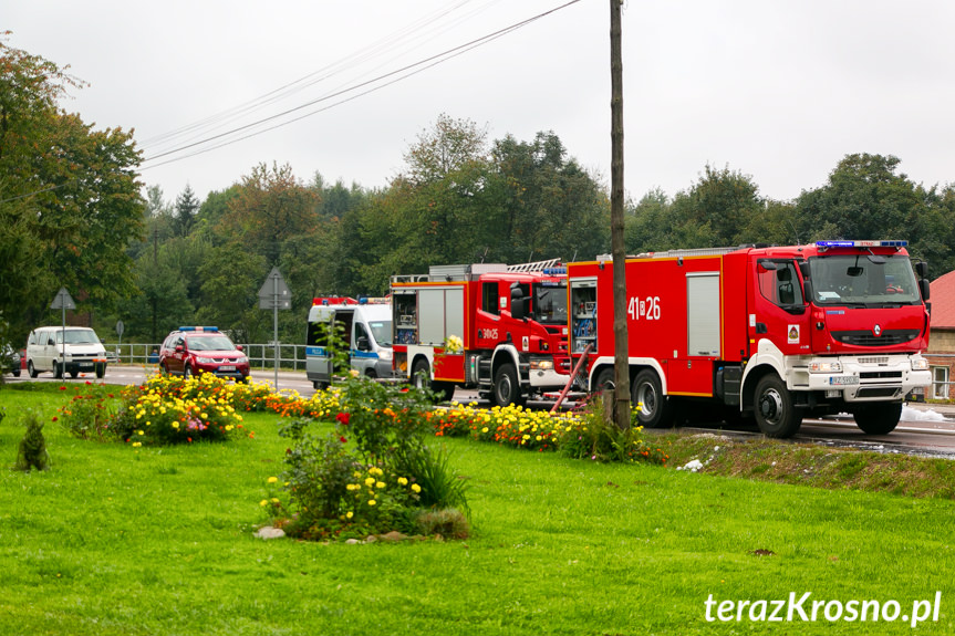 Pożar TIRa w Komborni