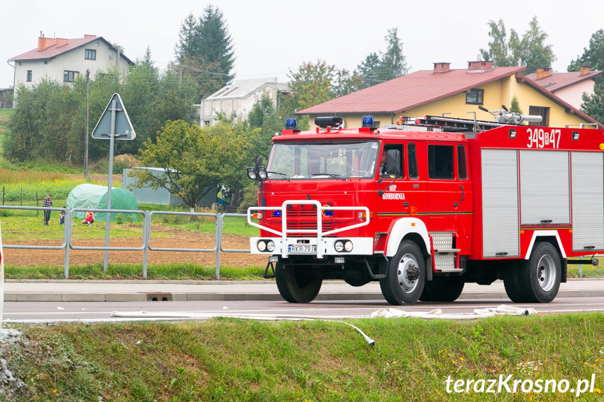 Pożar TIRa w Komborni