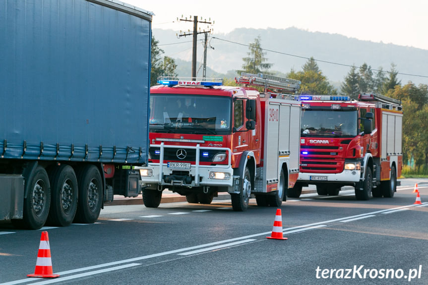 Pożar tira w Trzcianie