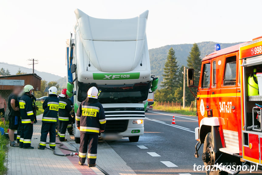 Pożar tira w Trzcianie