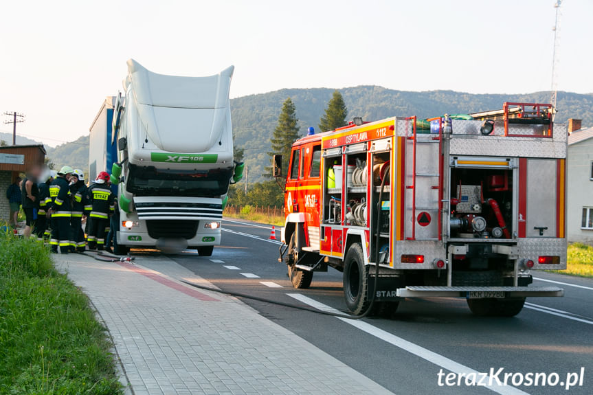 Pożar tira w Trzcianie