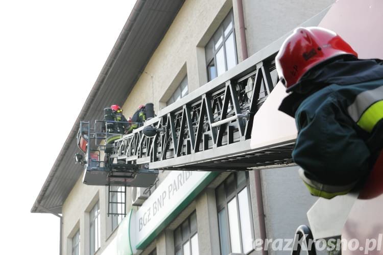 Pożar w budynku banku