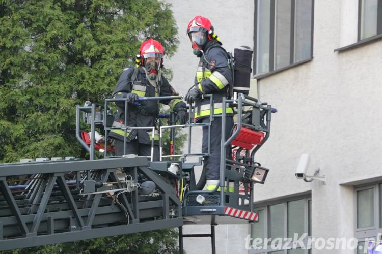 Pożar w budynku banku