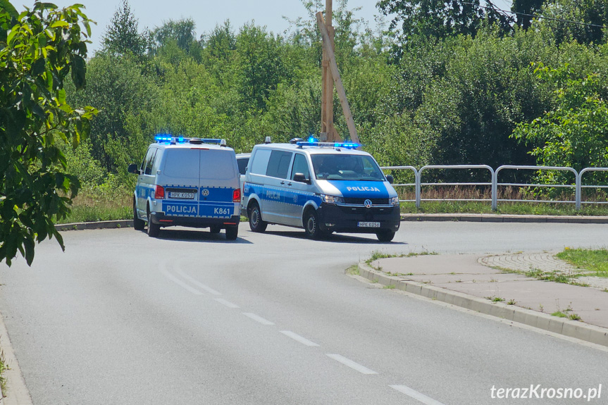 Pożar w Merkurym Markecie w Krośnie