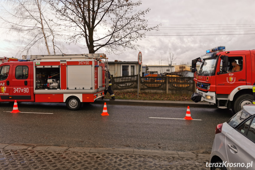 Pożar w tartaku w Krośnie