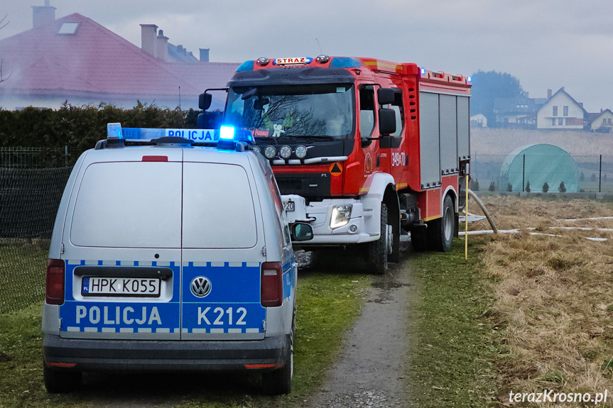 Pożar wiaty w Łężanach