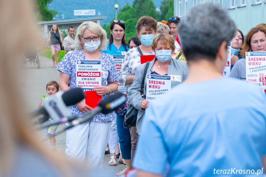 Protest pielęgniarek w Krośnie