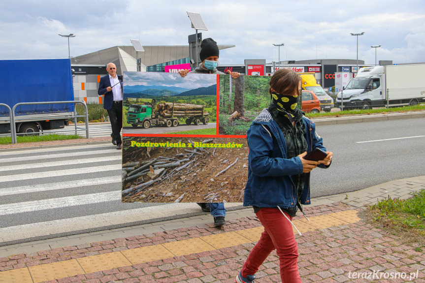 Protest pod siedzibą RDLP w Krośnie