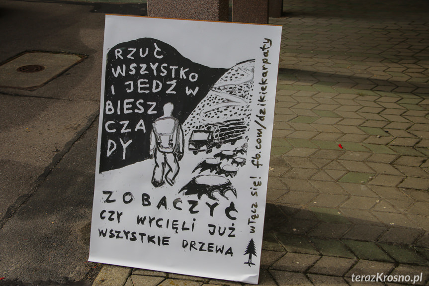 Protest pod siedzibą RDLP w Krośnie