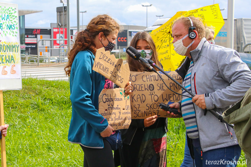 Protest pod siedzibą RDLP w Krośnie