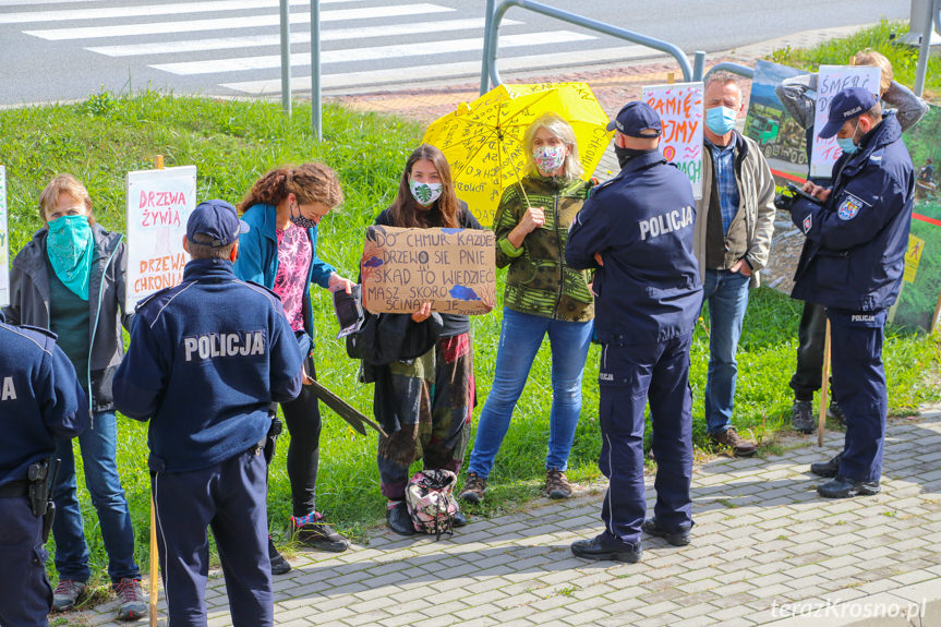 Protest pod siedzibą RDLP w Krośnie