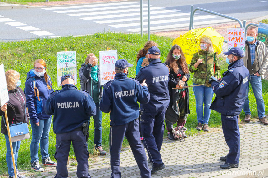 Protest pod siedzibą RDLP w Krośnie