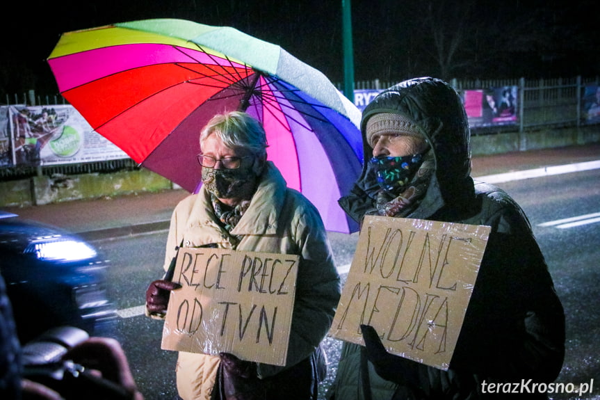 Protest przed biurem Piotra Babinetza w Krośnie