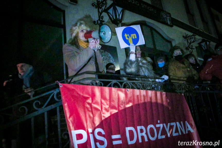 Protest przed biurem Piotra Babinetza w Krośnie