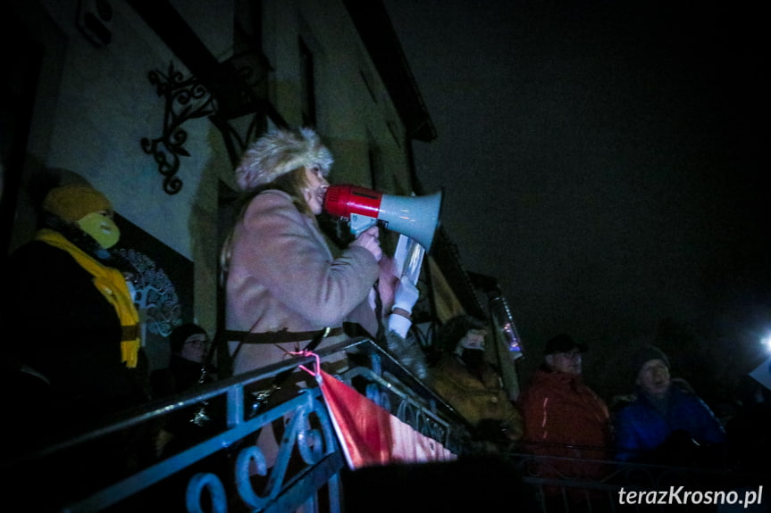 Protest przed biurem Piotra Babinetza w Krośnie