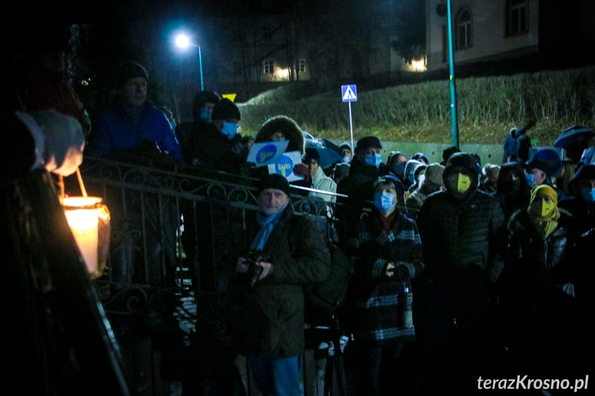 Protest przed biurem Piotra Babinetza w Krośnie