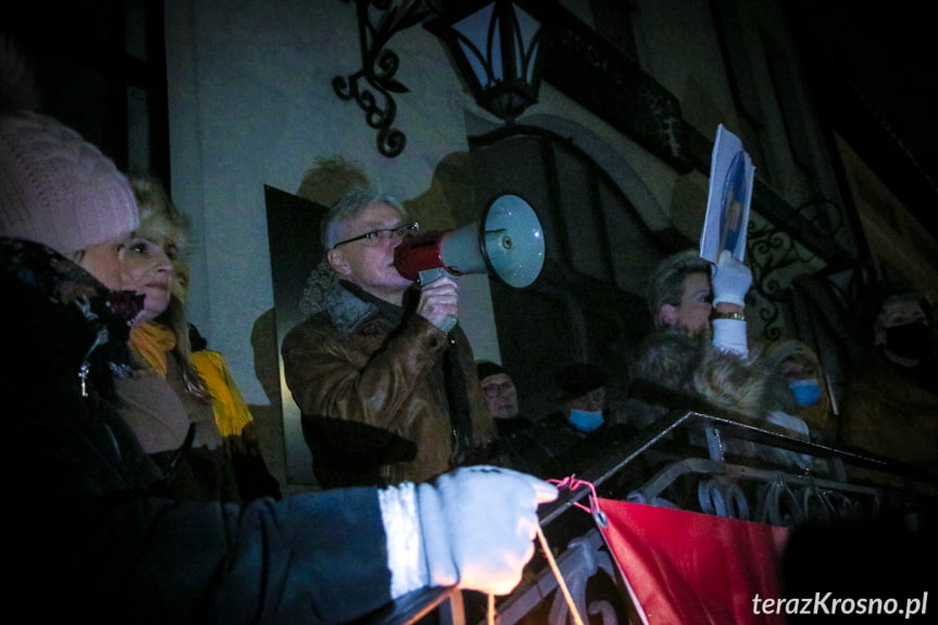 Protest przed biurem Piotra Babinetza w Krośnie