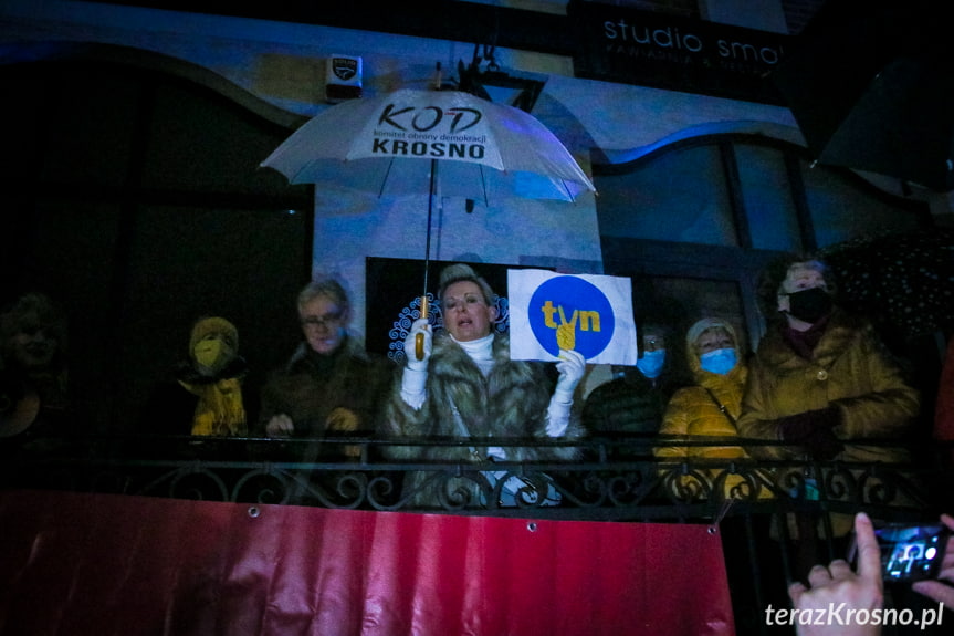 Protest przed biurem Piotra Babinetza w Krośnie