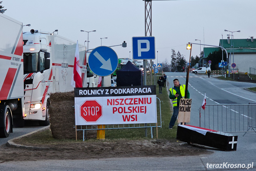 Protest rolników na granicy w Barwinku