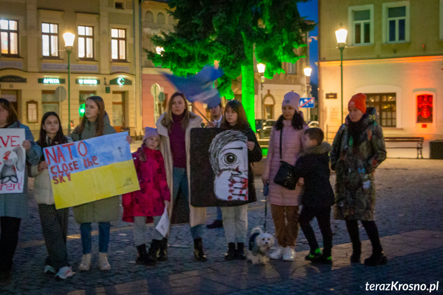 Protest w Krośnie przeciw wojnie na Ukrainie