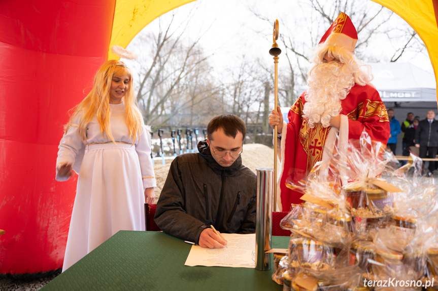 Rozpoczecie budowy mostu w Odrzykoniu