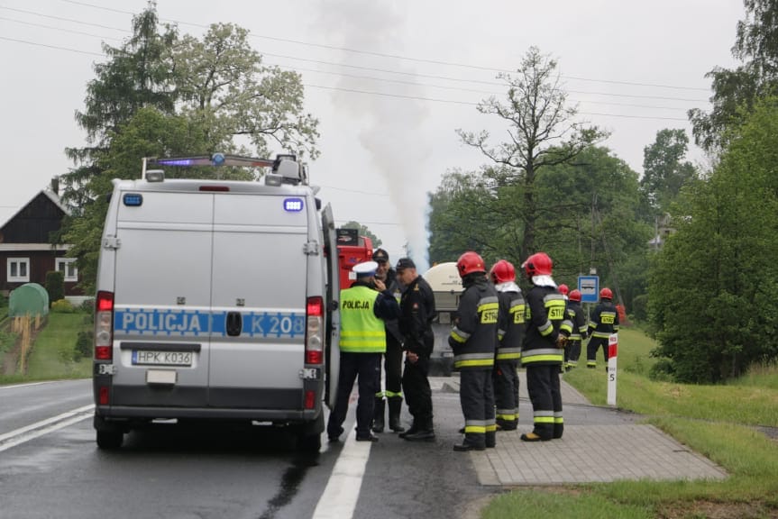 Rozszczelnienie cysterny z tlenem w Jaszczwi