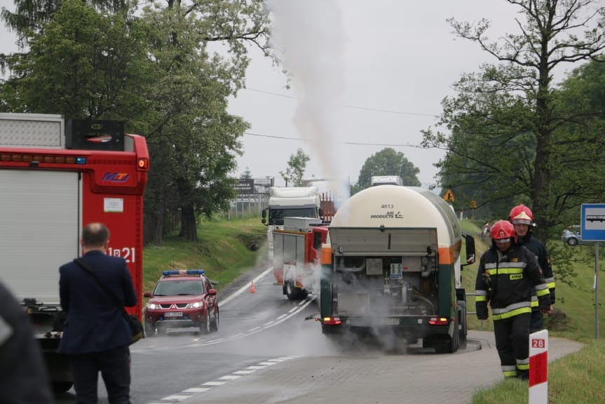 Rozszczelnienie cysterny z tlenem w Jaszczwi