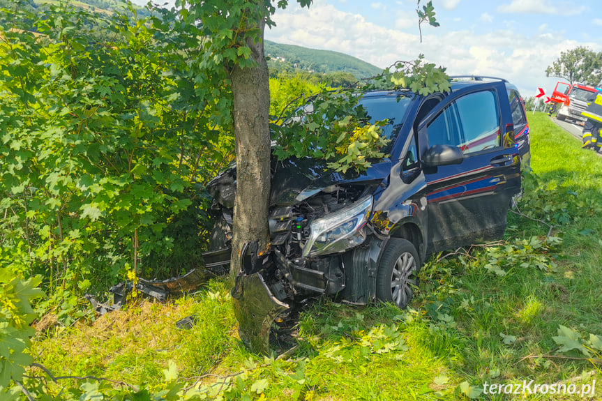 Uderzyła mercedesem w drzewo