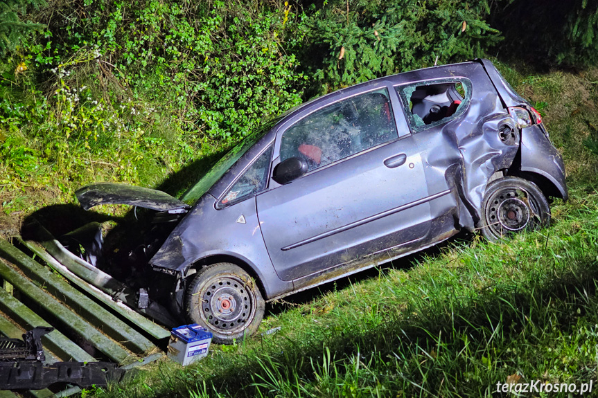 Wola Komborska. Wypadek samochodu osobowego