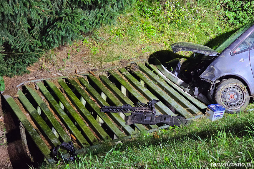 Wola Komborska. Wypadek samochodu osobowego