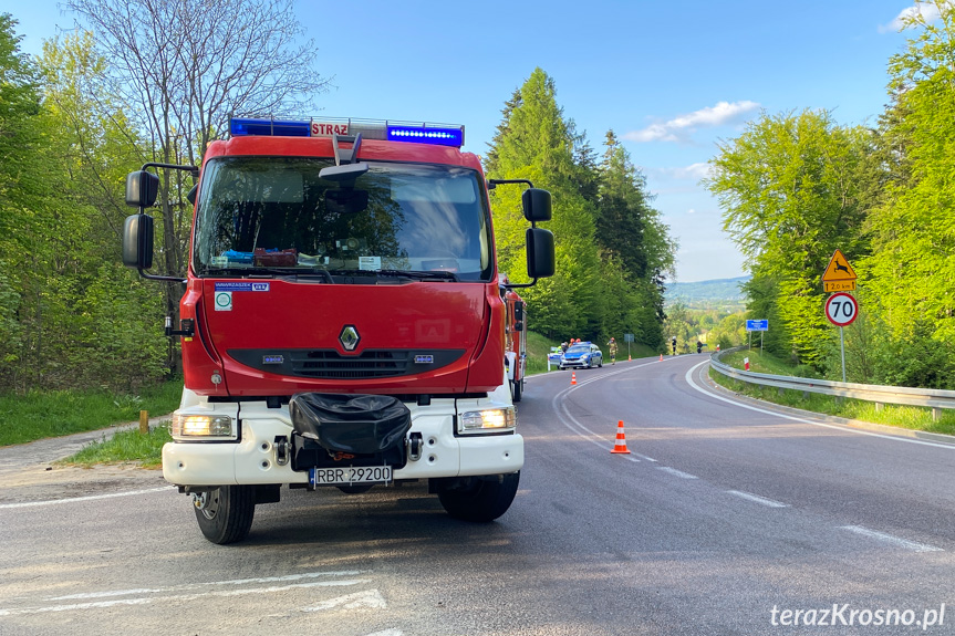 Wola Komborska. Wywrotka na motocyklu