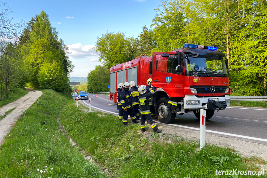 Wola Komborska. Wywrotka na motocyklu