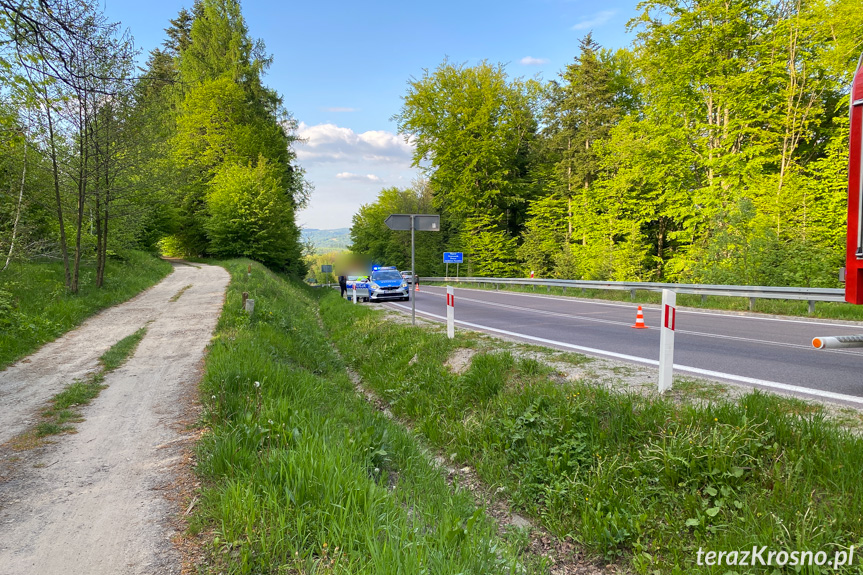 Wola Komborska. Wywrotka na motocyklu