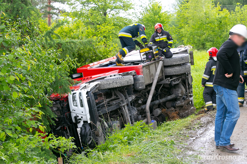 Wypadek cysterny i samochodu strażackiego  w Weglówce