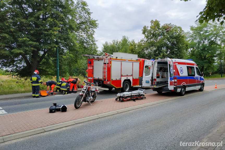 Wypadek motocyklistki na Zręcińskiej