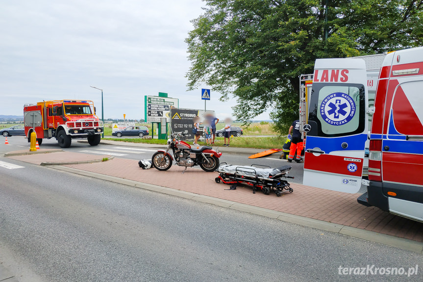 Wypadek motocyklistki na Zręcińskiej