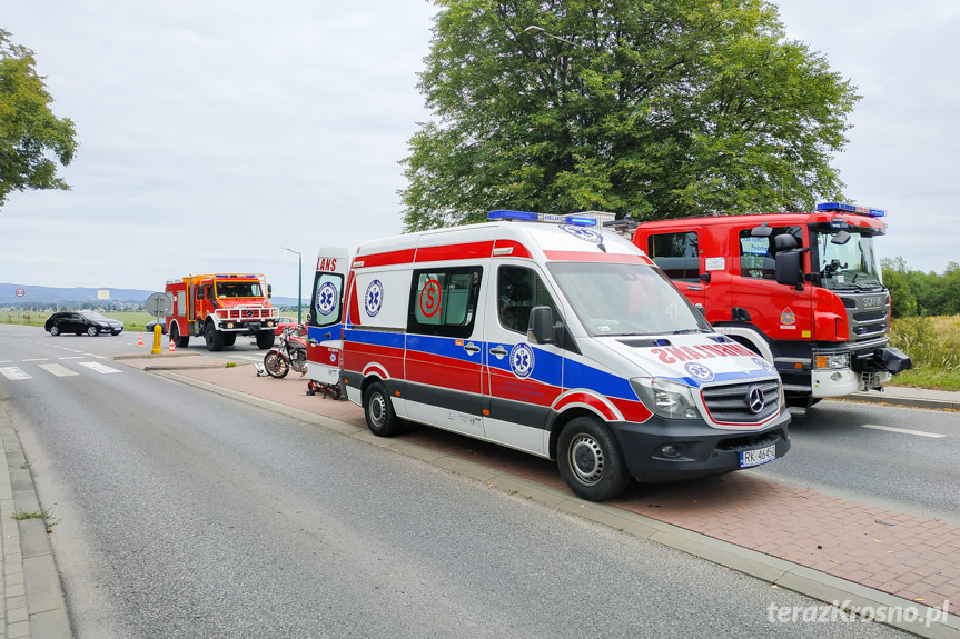 Wypadek motocyklistki na Zręcińskiej